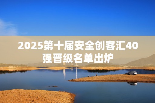2025第十届安全创客汇40强晋级名单出炉