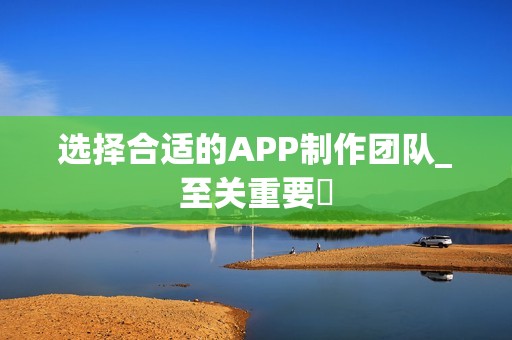 选择合适的APP制作团队_至关重要‌