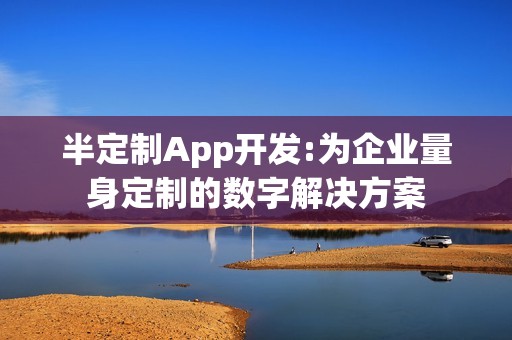 半定制App开发:为企业量身定制的数字解决方案