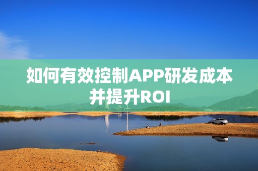 如何有效控制APP研发成本并提升ROI