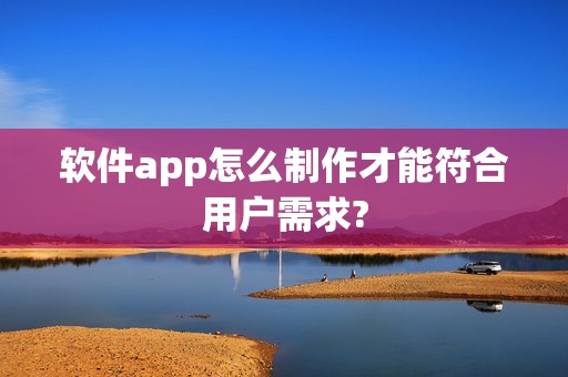 软件app怎么制作才能符合用户需求?