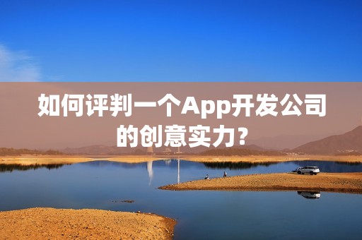 如何评判一个App开发公司的创意实力？