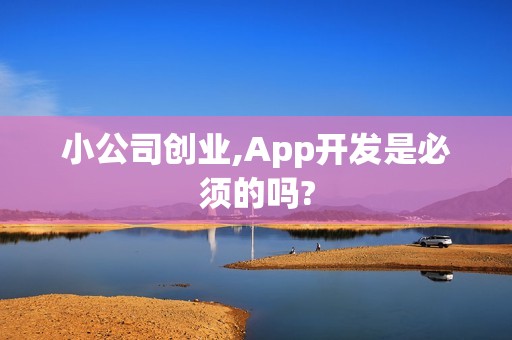 小公司创业,App开发是必须的吗?