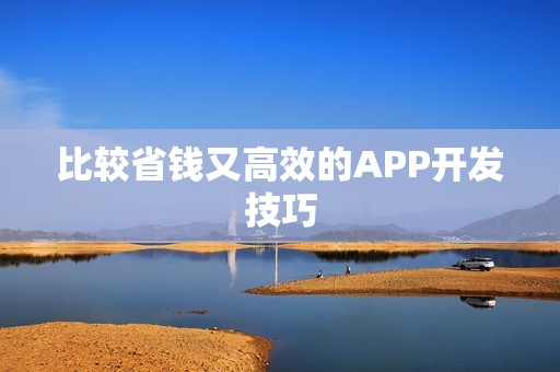 比较省钱又高效的APP开发技巧