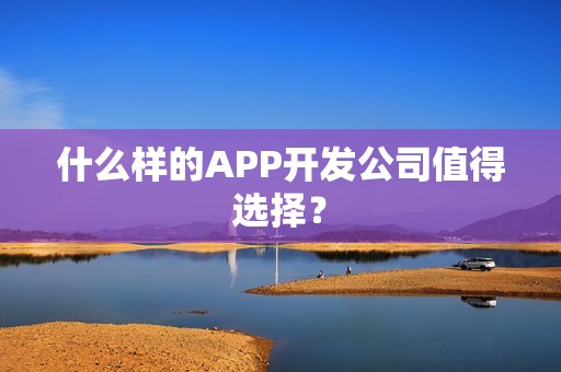 什么样的APP开发公司值得选择？