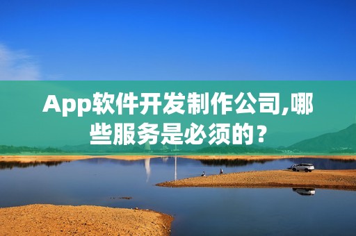 App软件开发制作公司,哪些服务是必须的？