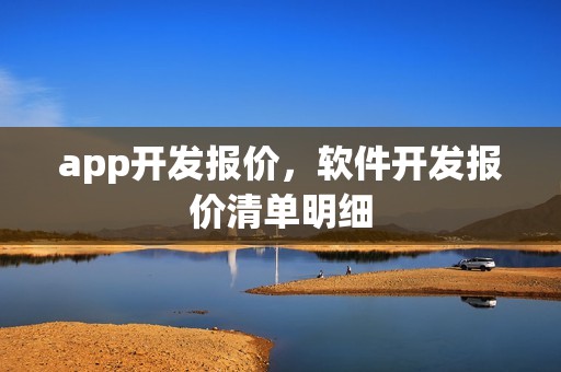 app开发报价，软件开发报价清单明细
