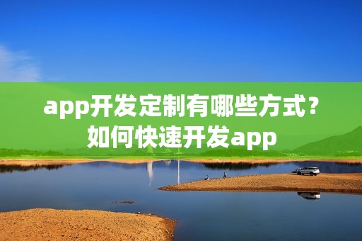 app开发定制有哪些方式？如何快速开发app