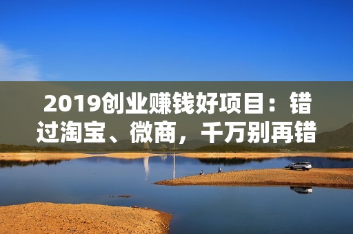 2019创业赚钱好项目：错过淘宝、微商，千万别再错过社交电商!