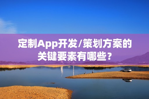 定制App开发/策划方案的关键要素有哪些？