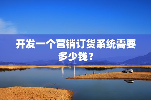 开发一个营销订货系统需要多少钱？