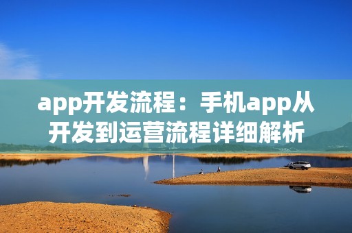 app开发流程：手机app从开发到运营流程详细解析