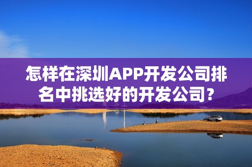 怎样在深圳APP开发公司排名中挑选好的开发公司？