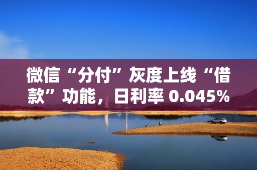 微信“分付”灰度上线“借款”功能，日利率 0.045%