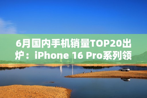 6月国内手机销量TOP20出炉：iPhone 16 Pro系列领跑