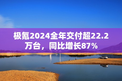 极氪2024全年交付超22.2万台，同比增长87%