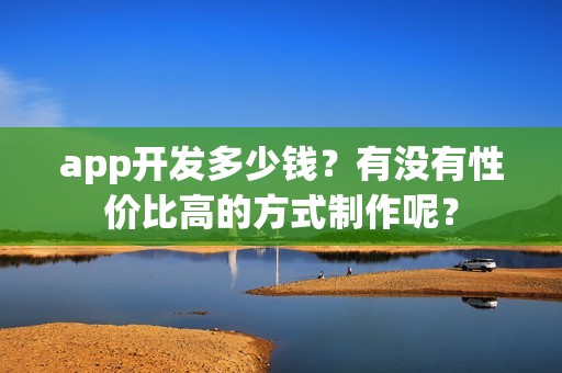 app开发多少钱？有没有性价比高的方式制作呢？