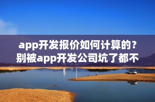 app开发报价如何计算的？别被app开发公司坑了都不知道