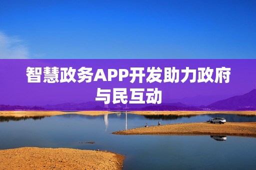 智慧政务APP开发助力政府与民互动