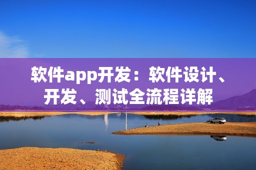 软件app开发：软件设计、开发、测试全流程详解