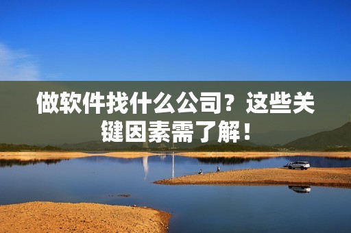 做软件找什么公司？这些关键因素需了解！