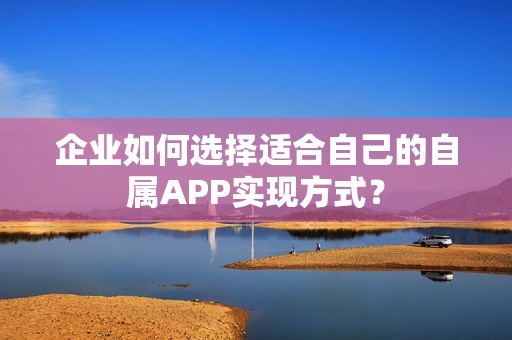 企业如何选择适合自己的自属APP实现方式？