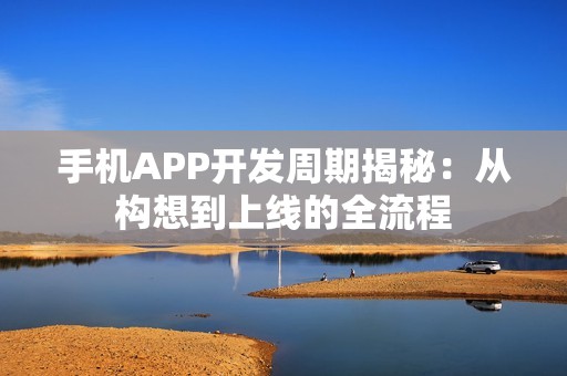 手机APP开发周期揭秘：从构想到上线的全流程