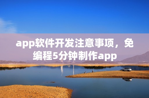 app软件开发注意事项，免编程5分钟制作app