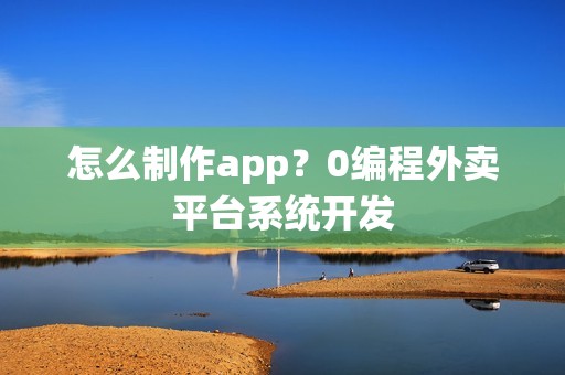 怎么制作app？0编程外卖平台系统开发
