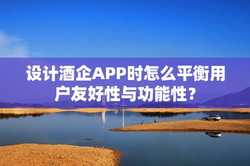 设计酒企APP时怎么平衡用户友好性与功能性？