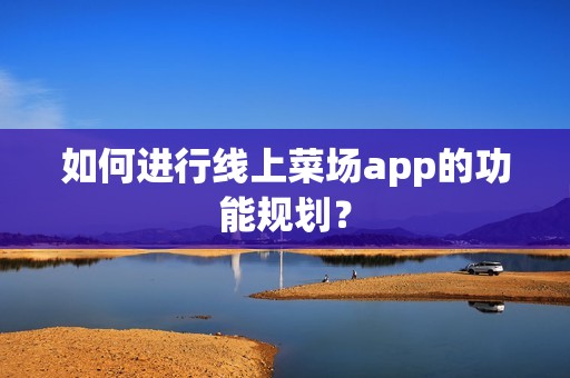 如何进行线上菜场app的功能规划？