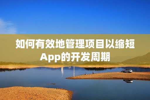 如何有效地管理项目以缩短App的开发周期