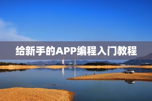 给新手的APP编程入门教程