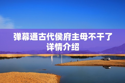 弹幕通古代侯府主母不干了详情介绍