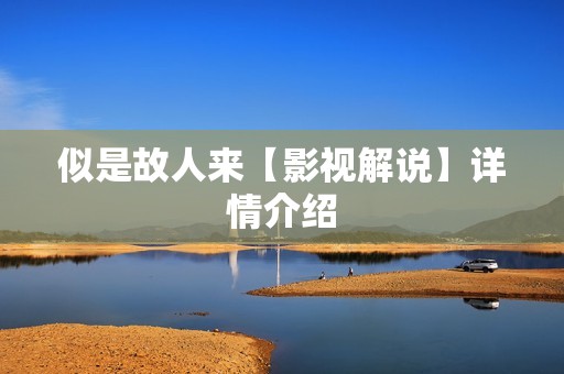 似是故人来【影视解说】详情介绍