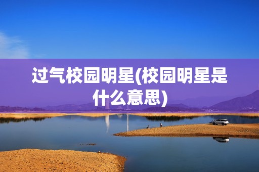 过气校园明星(校园明星是什么意思)
