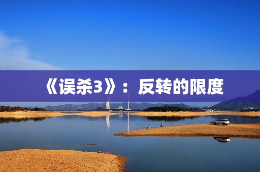 《误杀3》：反转的限度