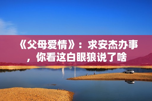 《父母爱情》：求安杰办事，你看这白眼狼说了啥