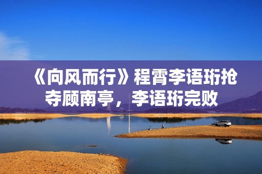 《向风而行》程霄李语珩抢夺顾南亭，李语珩完败