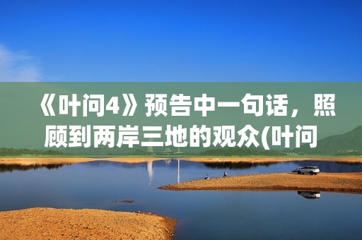 《叶问4》预告中一句话，照顾到两岸三地的观众(叶问4电影预告片)
