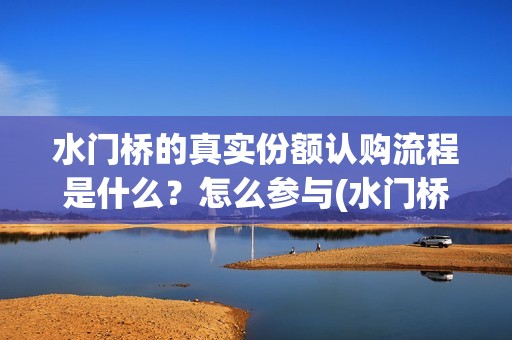 水门桥的真实份额认购流程是什么？怎么参与(水门桥原型)