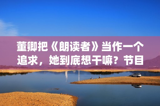 董卿把《朗读者》当作一个追求，她到底想干嘛？节目分析(朗读者董卿视频)