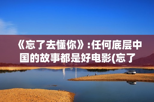 《忘了去懂你》:任何底层中国的故事都是好电影(忘了去懂你结局)