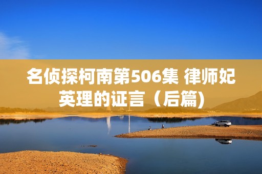 名侦探柯南第506集 律师妃英理的证言（后篇)