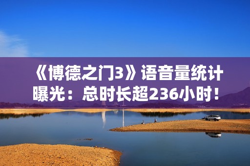 《博德之门3》语音量统计曝光：总时长超236小时！
