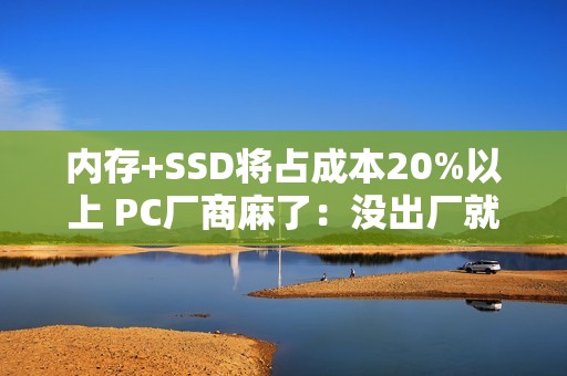 内存+SSD将占成本20%以上 PC厂商麻了：没出厂就已经亏本