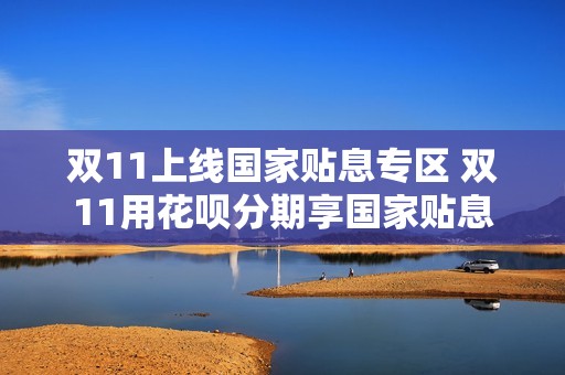 双11上线国家贴息专区 双11用花呗分期享国家贴息