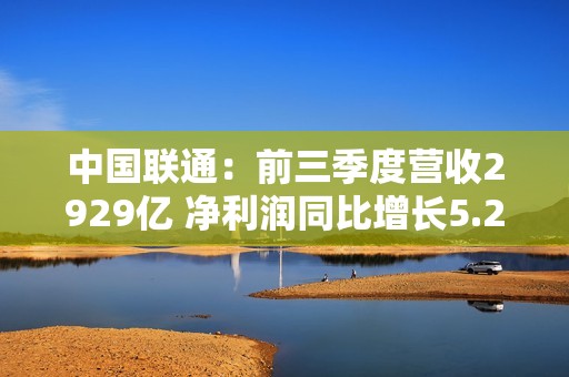 中国联通：前三季度营收2929亿 净利润同比增长5.2%