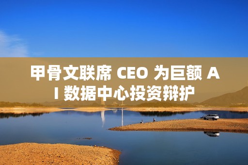 甲骨文联席 CEO 为巨额 AI 数据中心投资辩护