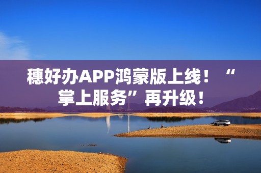 穗好办APP鸿蒙版上线！“掌上服务”再升级！
